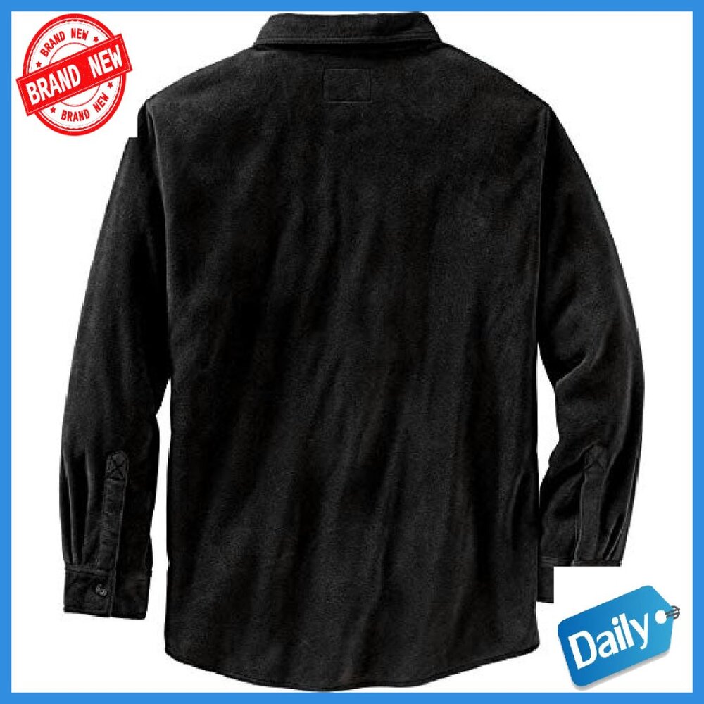 Men's Heavyweight Fleece Button-Down Shirt with Chest Pocket - Picture 4 of 6